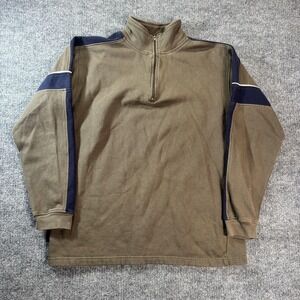 Energy Zone Sweatshirt Mens Medium Brown Fleece 1/4 Zip Mock Neck Long Sleeve